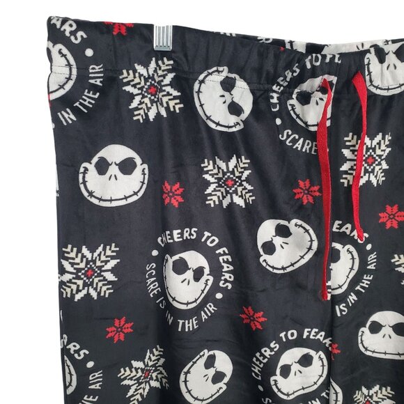 Disney Nightmare Before Christmas 3X Pants Velvety Fleece Jack Skellington Snow - Picture 3 of 9